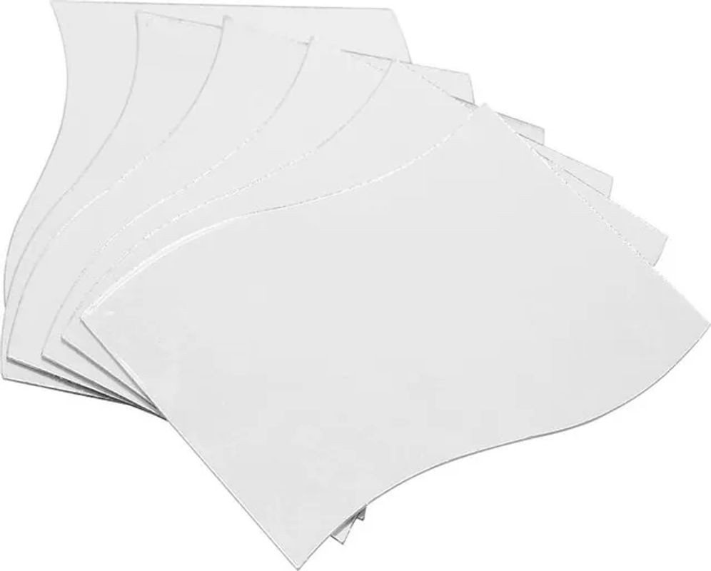 Tooarts 6-teiliges Set Wellen-Spiegelaufkleber in Weiß und Transparent mit geometrischem Design zur Wandmontage für dein Badezimmer oder dein Zuhause - Bild 1