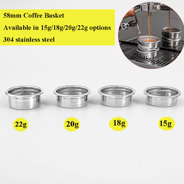 YUAN-ECT Espresso-Filterkorb aus Edelstahl 304 mit feinem Netzgewebe in Silber, Durchmesser: 5,8 cm - Bild 1