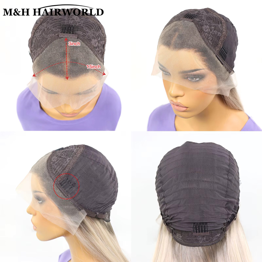 M&H HAIRWORLD Perücke, Aschblonde Highlight, Bob, Synthetik, Damen - Bild 4