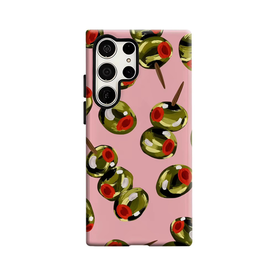 Olive Pin Pop Handyhülle für Samsung Galaxy S25 Ultra, S24, S23 Ultra und S23 Plus, stoßfeste Doppelschicht Rückabdeckung in Grün und Pink - Bild 6