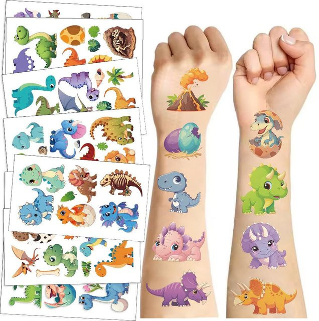 Rui Di Dinosaurier Tattoo Aufkleber, 10 Blätter, Temporäres Fake Tattoo - Bild 1