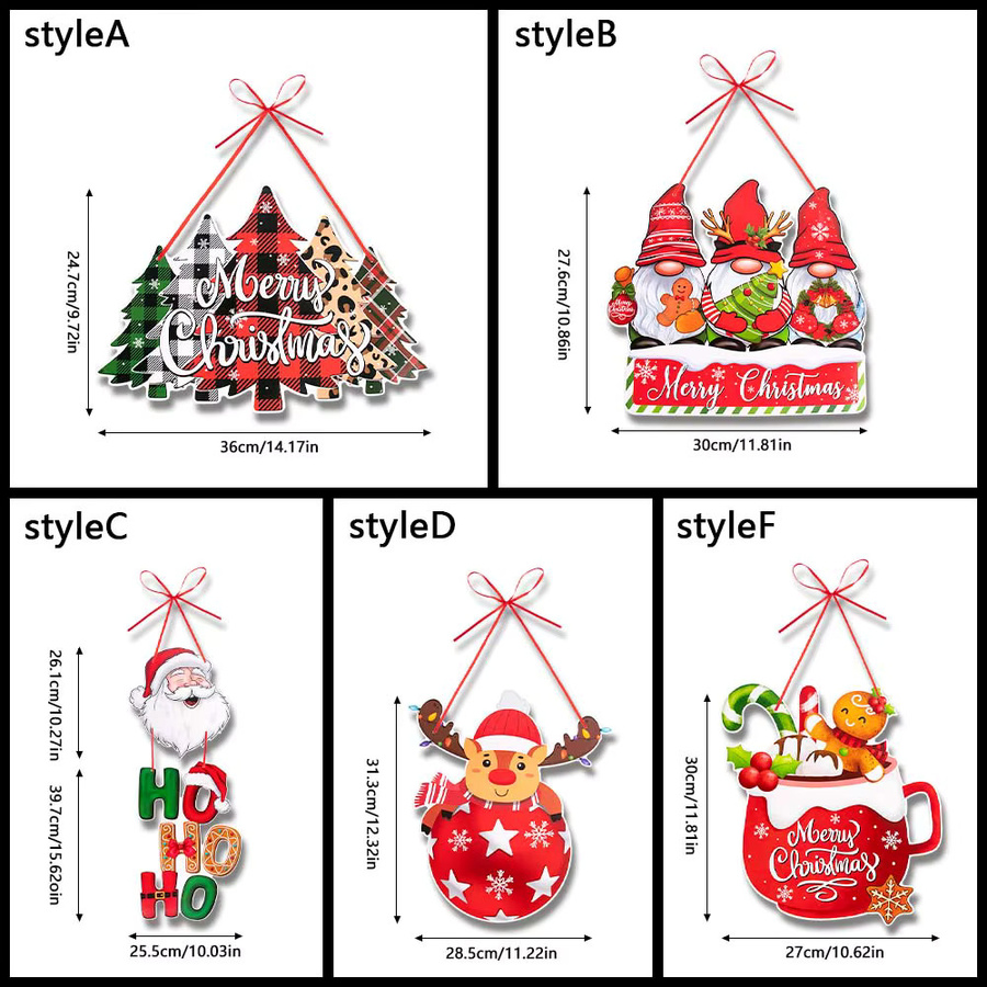 Joy-enlife Weihnachts-Türhänger aus Papier mit Weihnachtsmann, Elch und Weihnachtsbaum in Mehrfarbig - Bild 4