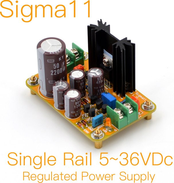 OnifealiMajeson MOFI-Sigma11 Netzteil als DIY-Kit oder fertige Platine, diskret geregelt, Einzelschiene 5–36 VDC, mehrfarbig - Bild 1