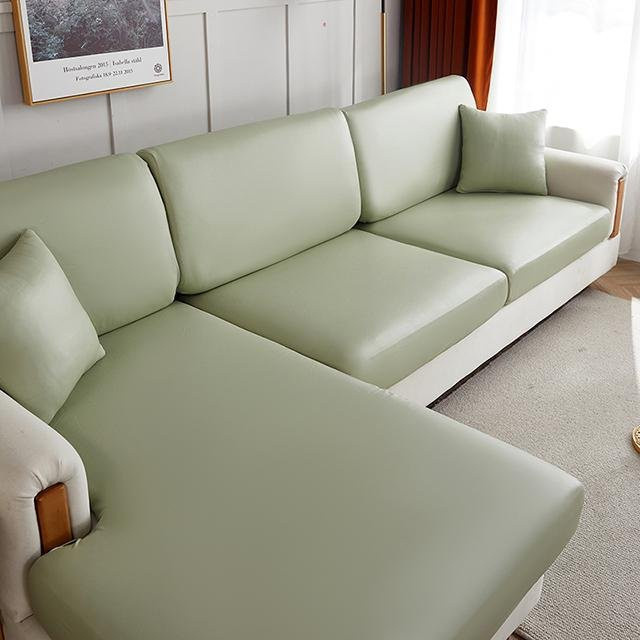 BRHUIXUE L-förmiger Eck-Sofabezug aus Kunstleder in Grün, wasserabweisend und schmutzabweisend, Sitzkissenbezug für Ecksofas - Bild 1