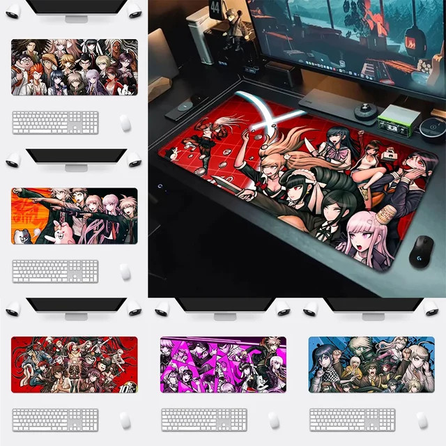 Potdemiel Anime Danganronpa Mauspad XXL, rutschfestes Gamer Mauspad mit HD-Druck für PC und Tastatur, B/T: 90 x 40 cm, Multicolour - Bild 1
