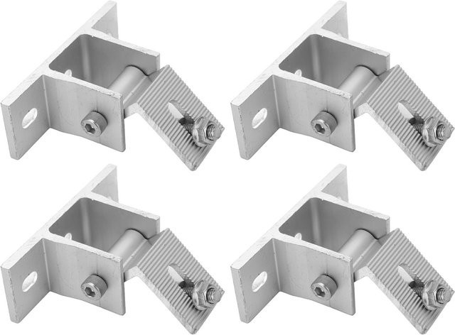 4er Set Solarmodul Montagehalterung aus Aluminiumlegierung in Silber für Solar PV Frontstützen auf dem Dach - Bild 1