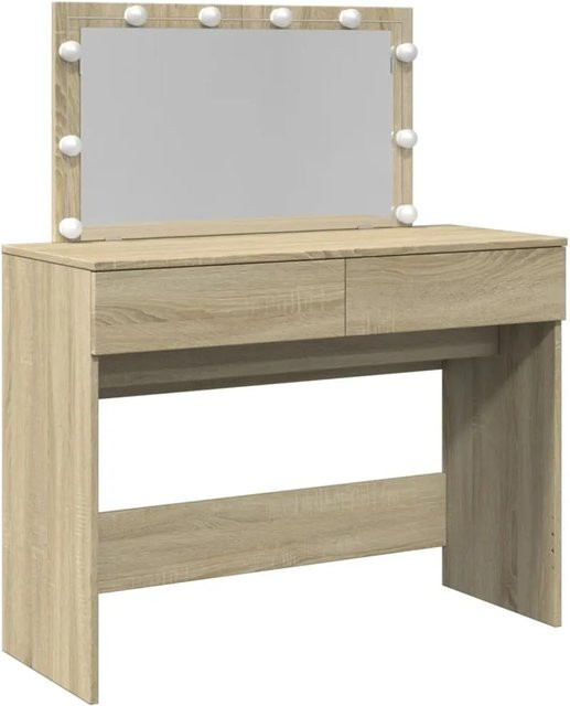 vidaXL Schminktisch mit LED-Beleuchtung in Sonoma-Eiche, B/T/H: 100 x 40 x 120 cm - Bild 1