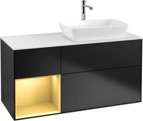 V&B Waschtischunterschrank Finion mit Wandbeleuchtung, Breite: 120 cm, Tiefe: 50,1 cm, Höhe: 50,1 cm, lackiert in Blau - Bild 1