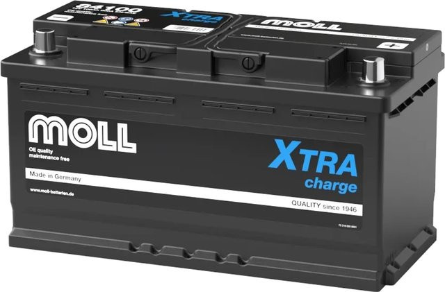 MOLL Xtra Charge Starterbatterie 84100 12V 100Ah 900A in Schwarz - Bild 1