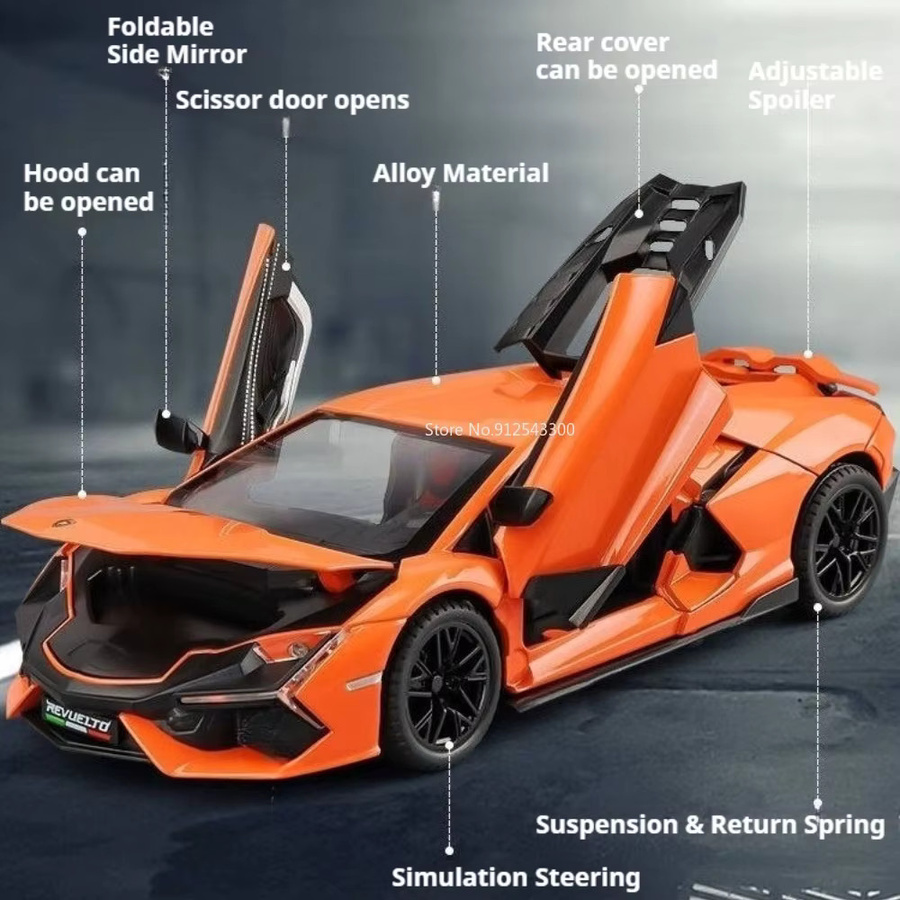 RMZ city Revuelto 770 Automodell, 1:24 Maßstab, mit Rückziehfunktion, lenkbaren Vorderrädern, öffnenden Türen und Stoßdämpfung - Bild 1