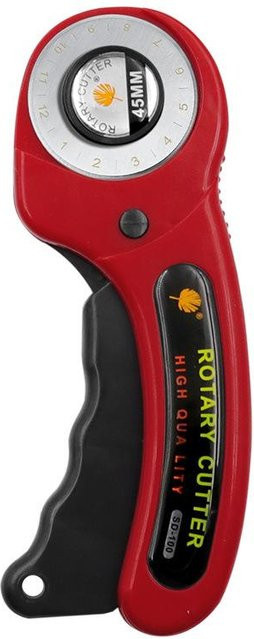 Elberta Rollschneider für Lederhandwerk und Patchwork, rotes Lederschneidewerkzeug aus Edelstahl mit 45 mm Kreismesser - Bild 1