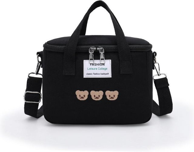 Isolierte Lunchtasche mit Bären-Motiv von Yiran Furniture in Schwarz - Bild 1