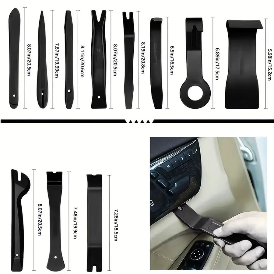 Besper 12-teiliges Auto Tür Clip und Panel Demontage Werkzeug Set aus Kunststoff in Blau und Schwarz - Bild 2