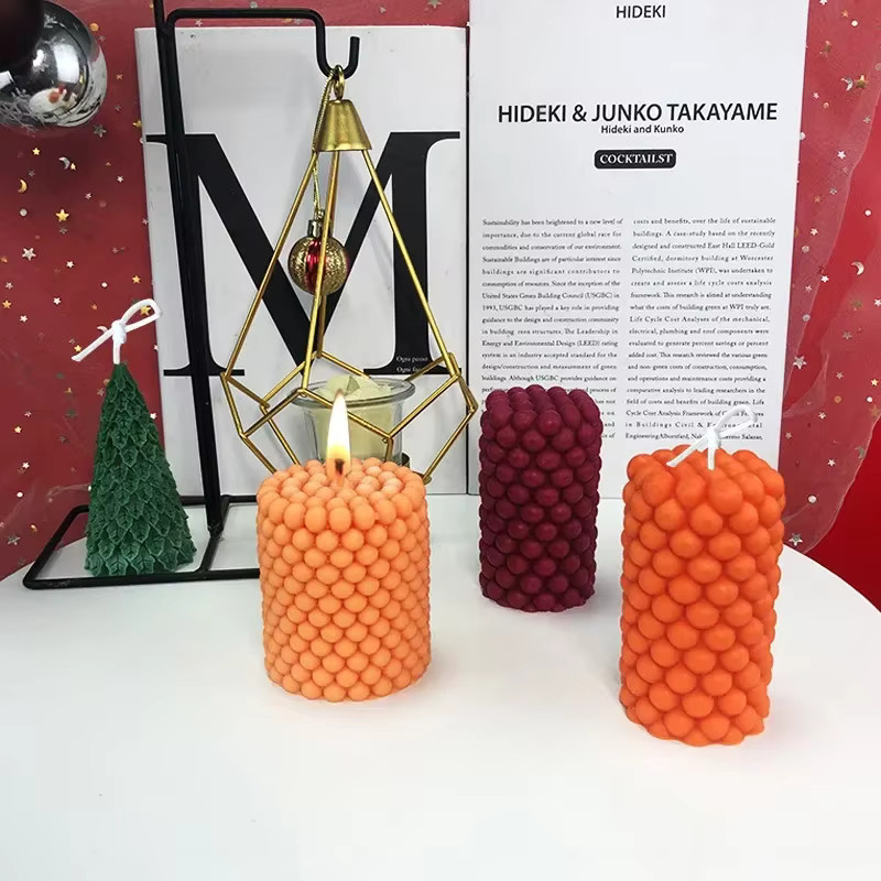 LONTL Silikonform für 3D Blasen Zylindrische Kerzen DIY Handgemachte Kerzen Seife Gips und Harz in Multicolour - Bild 3