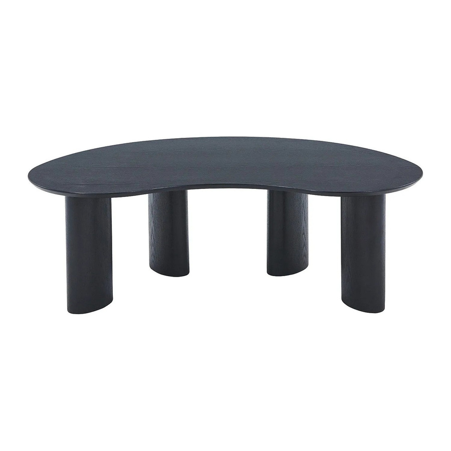 Couchtisch Calynor in Schwarz mit Eschenfurnier, rechteckig, B: 120 cm, T: 70 cm, H: 40 cm - Bild 2
