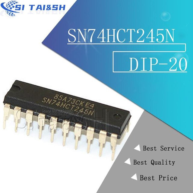 10er Set SN74HCT245N DIP20 Integrierter Schaltkreis in Schwarz von Si Tai&SH - Bild 1