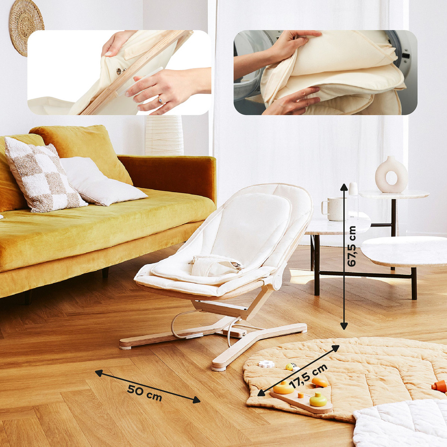 Babymoov Babyschaukel Swoon Flow in Beige mit Buchenholz - Bild 2