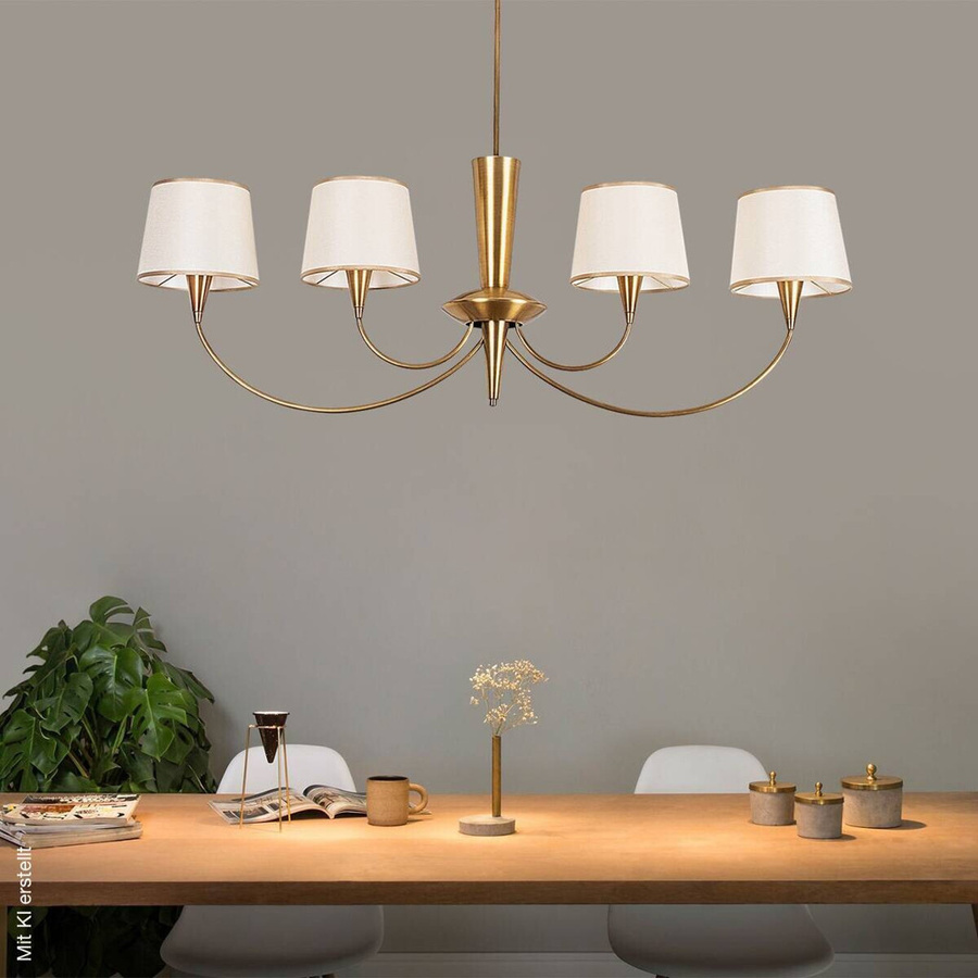 Opviq Pendelleuchte Pardo-3021 in Multicolour mit Stoff und Metall, B/H/T/L: 118 x 83 x 20 x 118 cm, E27, 4 Brennstellen - Bild 2