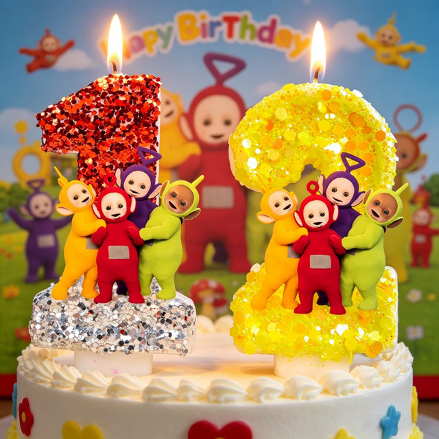 Bandai Teletubbies Tortenkerze, Party Deko - Bild 1