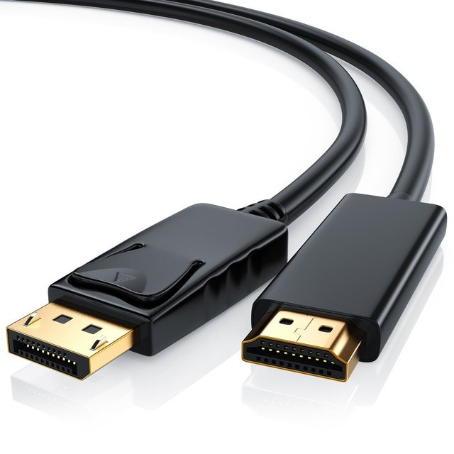 CSL DisplayPort zu HDMI Kabel mit Audio- und Videoübertragung, Schwarz, Länge: 5 m - Bild 1