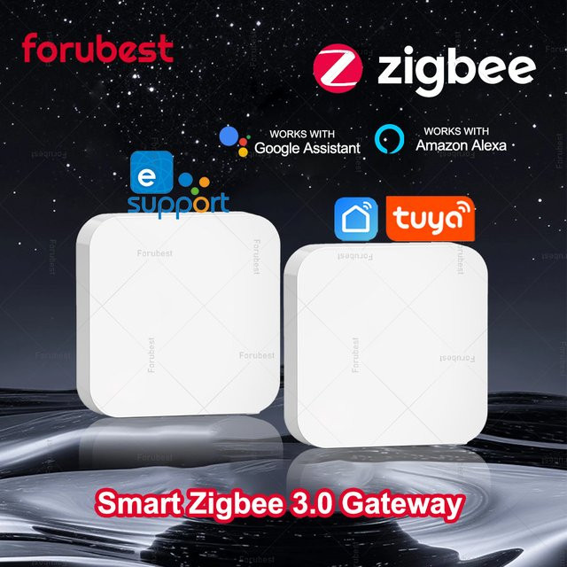 Forubest Zigbee 3.0 Gateway Hub Smart Home Wireless Bridge in Weiß für Tuya und Ewelink App kompatibel mit Alexa und Google Home - Bild 1