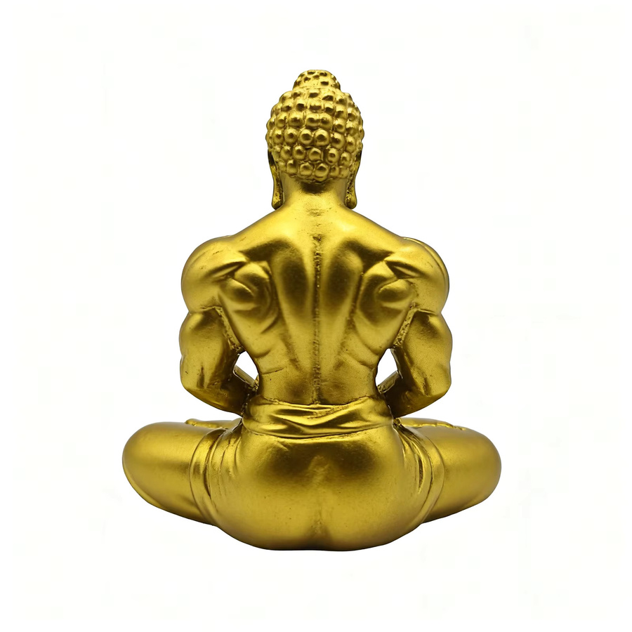 Muskel-Buddha-Ornament von homyl, kreative muskulöse Buddha-Statue aus Harz in Silber für Fitness-Enthusiasten und Bodybuilder - Bild 5
