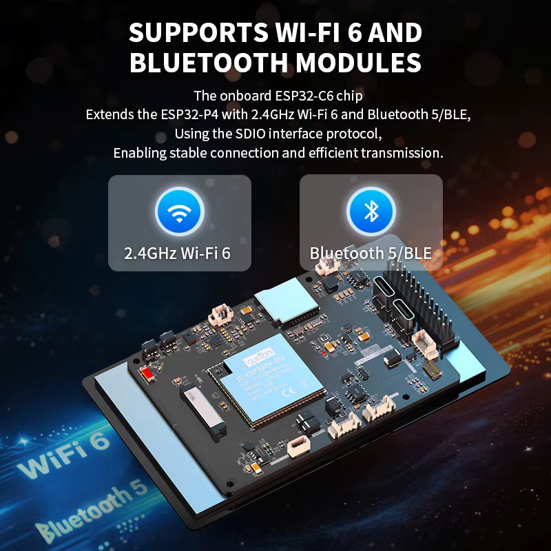 GUITION ESP32-P4 ESP32-C6 Entwicklungsboard mit 4,3 Zoll IPS kapazitivem Touchscreen TFT LCD Display und Kamera in Schwarz für IoT Smart Home DIY - Bild 2