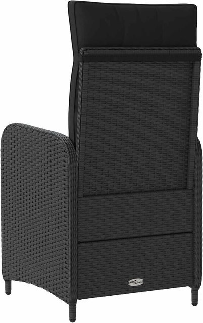 Verstellbarer Gartenstuhl von VD Home Furnishing aus Poly-Rattan in Schwarz mit Armlehnen für Garten, Terrasse oder Balkon - Bild 1