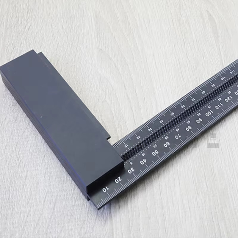 ETOPOO Präzisions-Winkellineal aus Aluminium in Schwarz, 20 cm für Holzbearbeitung und Tischler - Bild 6