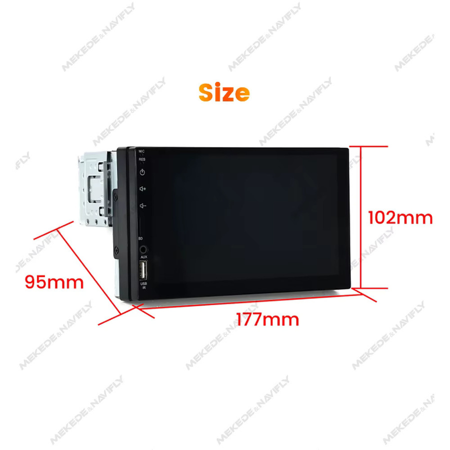 NaviFly 1DIN Auto-Multimedia-MP5-Videoplayer mit 7 Zoll HD-Touchscreen, Bluetooth, Rückfahrkamera und AUX-Eingang in Schwarz - Bild 4