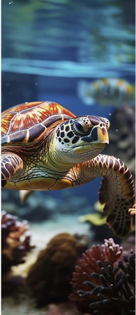 Schulte Duschrückwand DecoDesign Foto Schildkröte, Multicolor, B: 90 cm, H: 210 cm