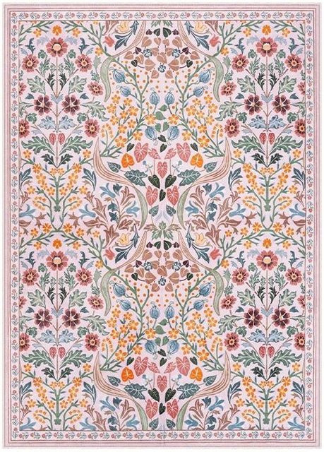 JGJG Boho Teppich mit Regenbogen-Sonnenschein-Print, Vintage Design, rutschfest und waschbar, B/T: 60 x 40 cm - Bild 1