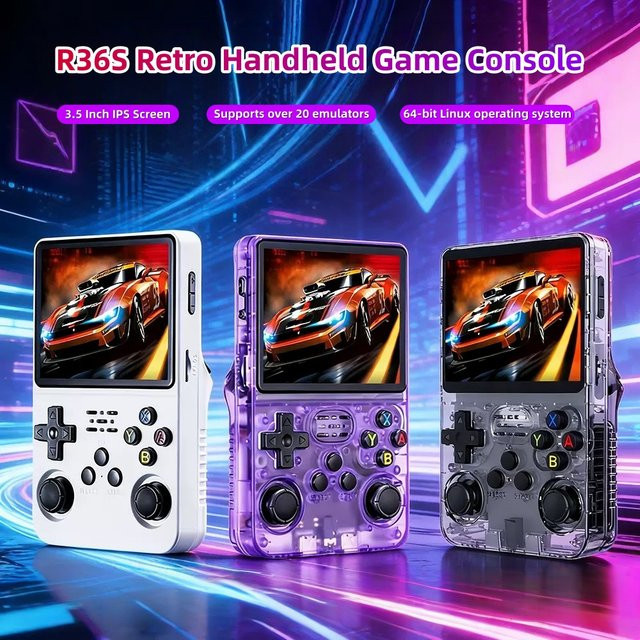 BOYHOM R36S Retro Handheld-Spielkonsole mit 3,5 Zoll IPS-Bildschirm in Grün - Bild 1