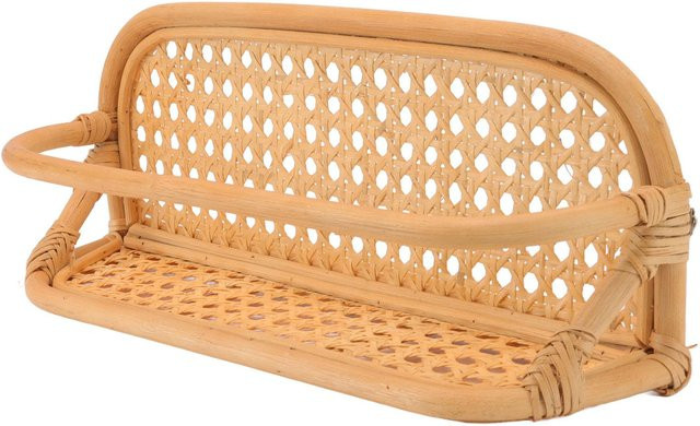 Handgefertigtes Rattan-Wandregal von TOMTOP JMS in Beige für Badezimmer, Wohnzimmer, Schlafzimmer oder Küche - Bild 1