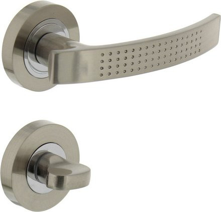 Intersteel Türdrücker William WC-Drücker aus Zamak in Silber Matt mit 8 mm Vierkantstift - Bild 1