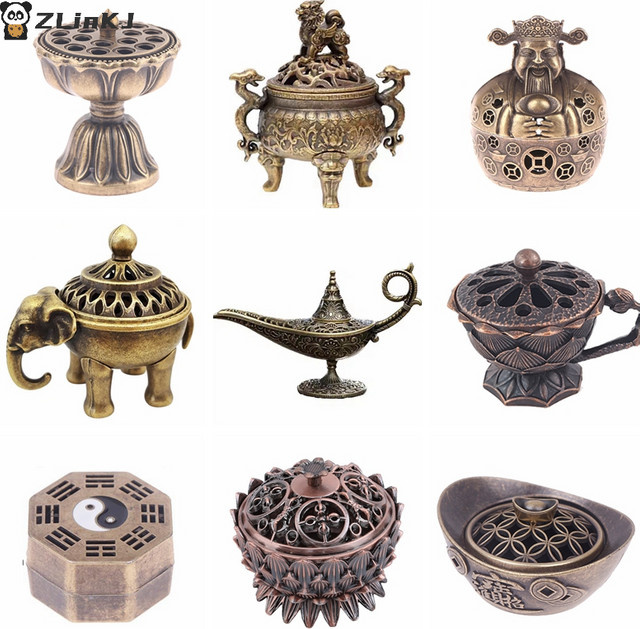 JETTING Antikes Räuchergefäß aus Metall in Gold mit floralem Design im Aladdin-Stil zur Luftreinigung und Heimdekoration - Bild 1
