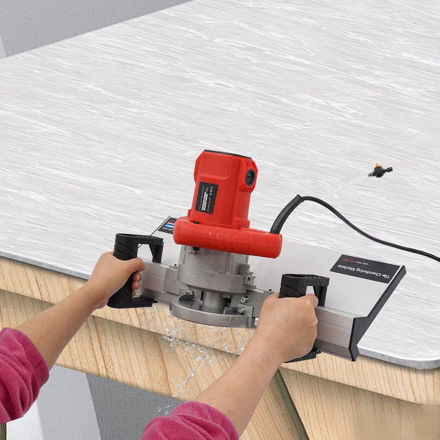 Fliesenabschrägungsmaschine 1200W mit Wasserkühlung und Wasserpumpe, 43-Grad-Winkel, 13000 U/min, Rot - Bild 4