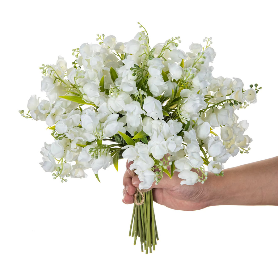 5 Stück künstliche Blumen für Windspiele in Lila und Weiß zur Dekoration von Hochzeit, Valentinstag und Garten - Bild 2