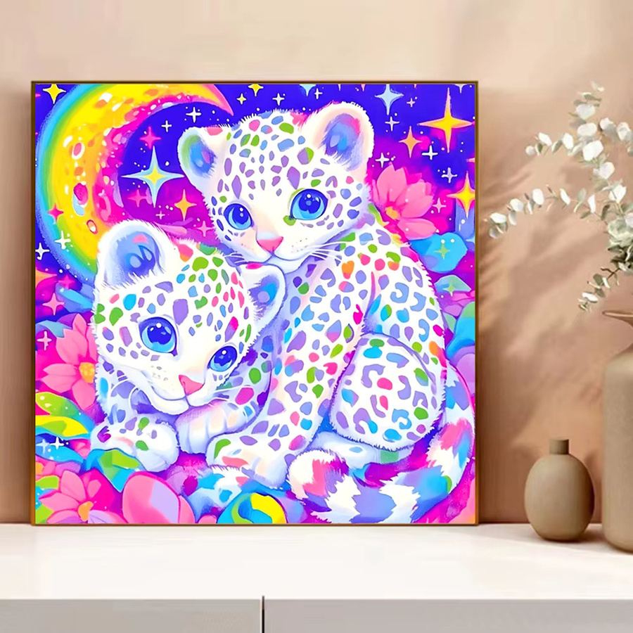 Evershine Kreuzstich-Set mit Leopardenmuster und Mond-Motiv in Multicolour, B/H: 30 x 30 cm - Bild 3
