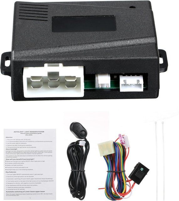 TOMTOP JMS Automatisches Auto-Lichtsensorsystem für 12V-Fahrzeuge in Schwarz - Bild 1