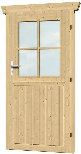 SKANHOLZ Einzeltür für Gartenhäuser aus Holz in Beige, B x H: 78,5 x 186,5 cm, Anschlag rechts - Bild 1