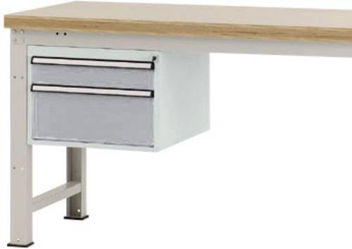 Manuflex Gehäuse-Unterbau PROFI ZB4581.9006 in Alusilber mit 2 Schubfächern für Werkbanktiefe 700 mm, Nutzhöhe: 300 mm - Bild 1