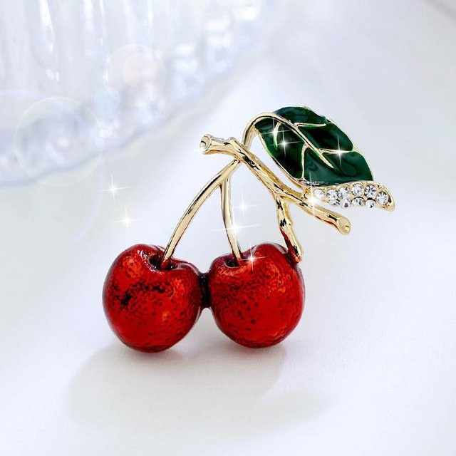 YIRAN Jewelry Brosche, Kirsche, Damen - Bild 1