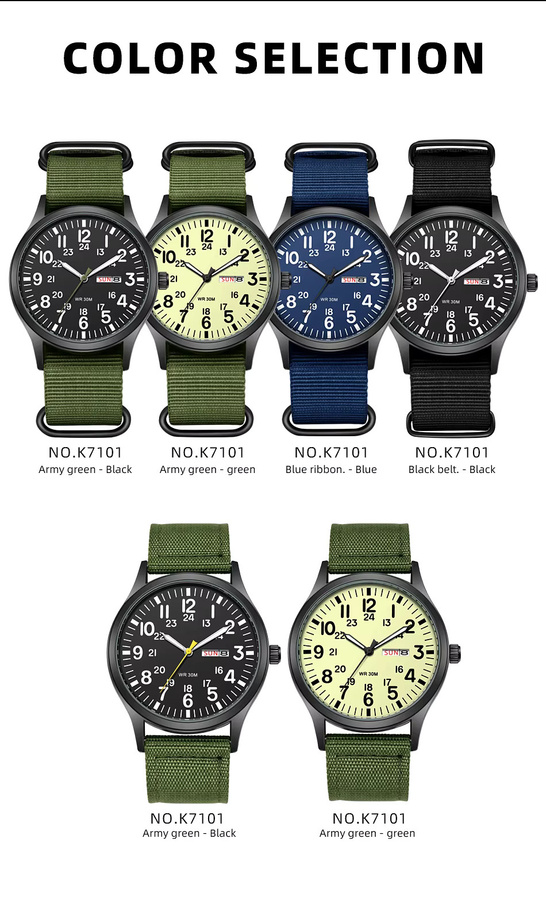 TPW Field Watch, Analoguhr, Quarzwerk, Edelstahl, Textil/NATO, Schwarz, Unisex - Bild 5