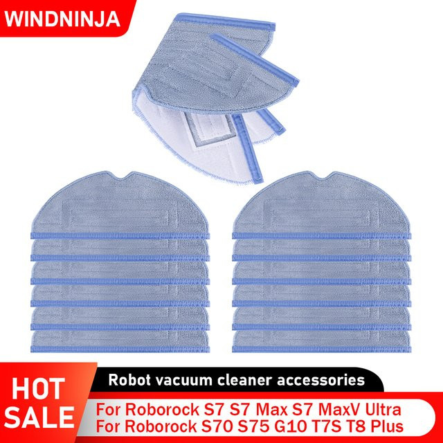 Waschbare und wiederverwendbare Mopptücher in Blau für Roborock Roboter-Staubsauger T7S T8 Plus S7 S7Max S7MaxV Ultra S70 S75 G10 - Bild 1