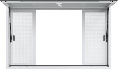 VEVOR Food Truck Service Window aus Aluminiumlegierung mit 4 horizontalen Schiebefenstern, Awning Door und Drag Hook, B/H: 152,4 x 91,44 cm - Bild 1