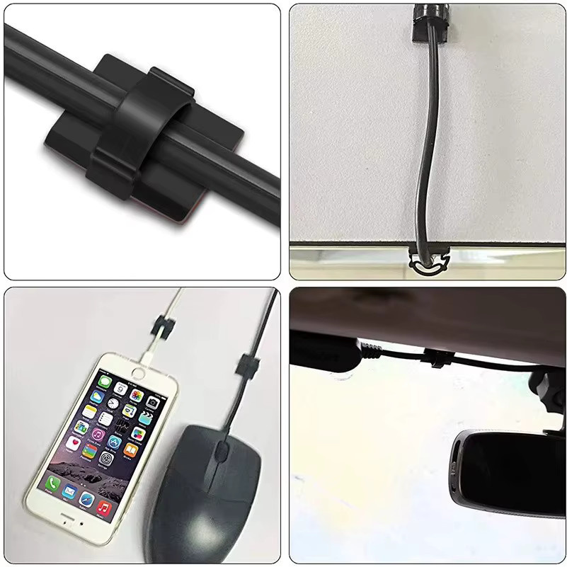 50 Stück selbstklebende Fiber Optic Kabel Clips zur Montage von LED Streifen und elektrischen Drähten in Schwarz und Weiß - Bild 4