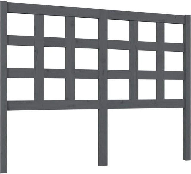 vidaXL Kopfteil aus Massivholz Kiefer in Grau mit rustikaler Optik, B/T/H: 125,5 x 4 x 100 cm - Bild 1