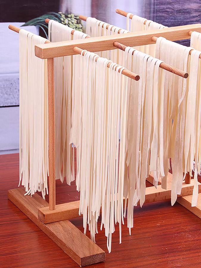 Willstar Nudeltrockner aus Buche in Braun mit Transferstab und 8 Stangen, zusammenklappbarer Spaghetti-Trockner für deine Küche, B/H/T: 30,3 x 39,0 x 30,3 cm - Bild 3