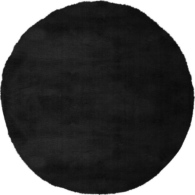 Runder Teppich MY CHA CHA von OBSESSION in Schwarz, hand-tufted aus Mikropolyester und Baumwolle, unterfahrheizung geeignet - Bild 1
